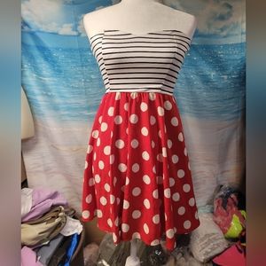 Filly Flair Size Small Ladies Strapless‎ Minnie Mouse Style Dress